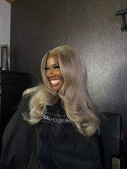 Premium Raw Straight Ash Blonde Wig - 6x6 Closure, 20 Inch