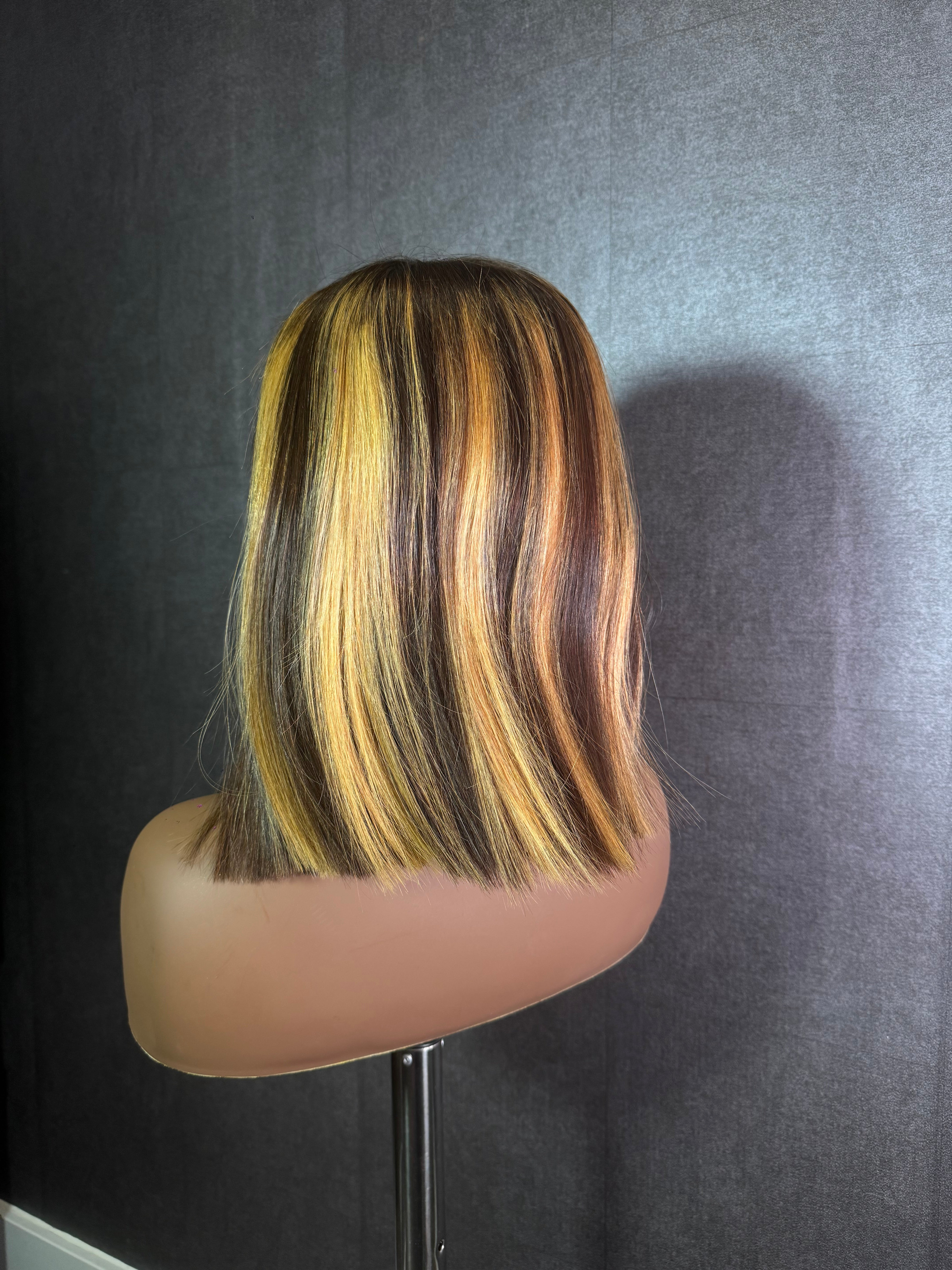 Caramel swirl Cambodian virgin 6x6 HD closure wig