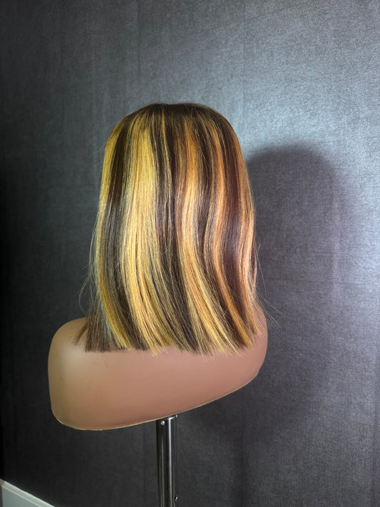 Caramel swirl Cambodian virgin 6x6 HD closure wig